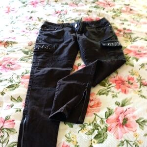 Hunter Green MIS Me Jeans Women's Cargo LOOK AT THE BLING)